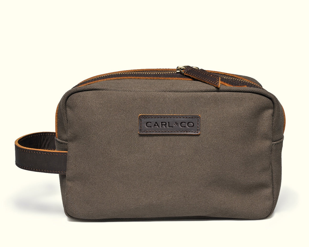 Durable Canvas Leather Wash Bag for Modern Grooming Needs