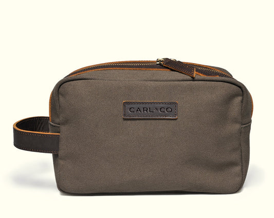 Durable Canvas Leather Wash Bag for Modern Grooming Needs