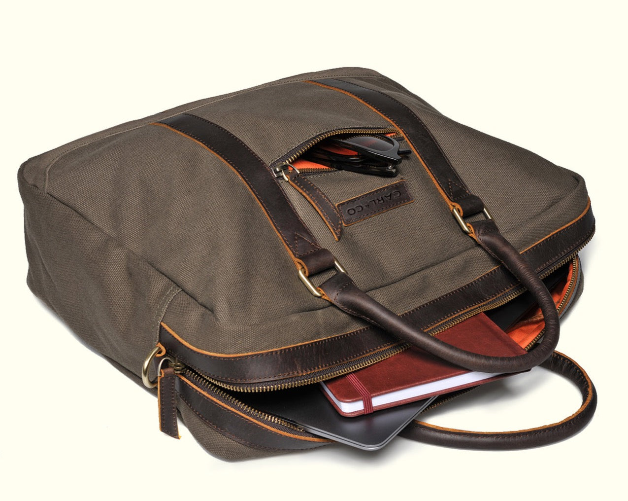 Premium Canvas Leather Laptop Bag for Modern Professionals