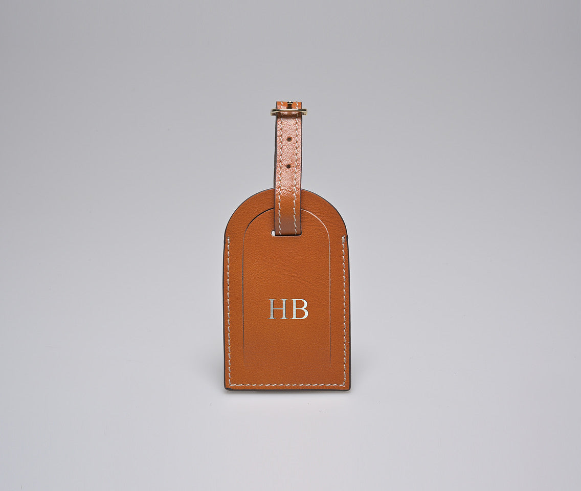 Premium Smooth Leather Luggage Tag for Travelers