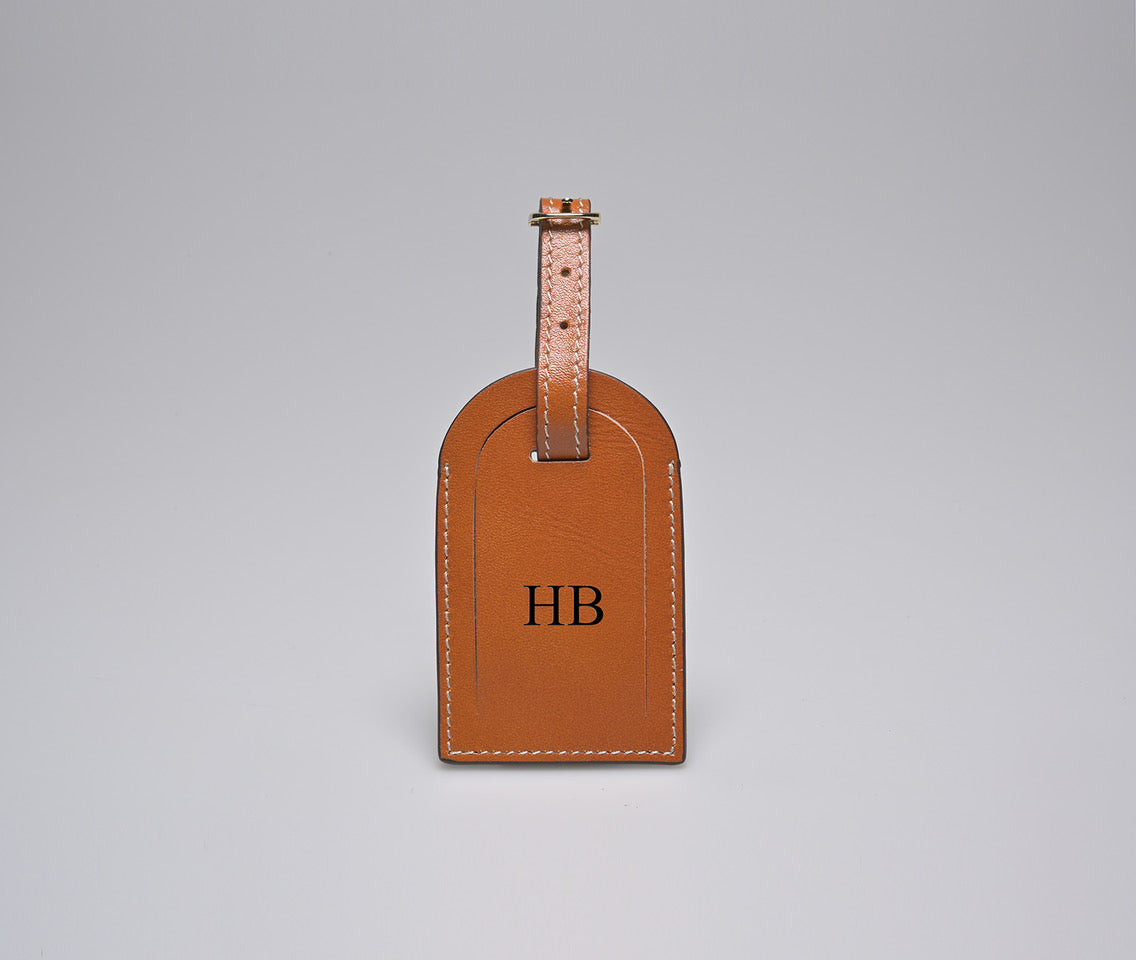 Premium Smooth Leather Luggage Tag for Travelers