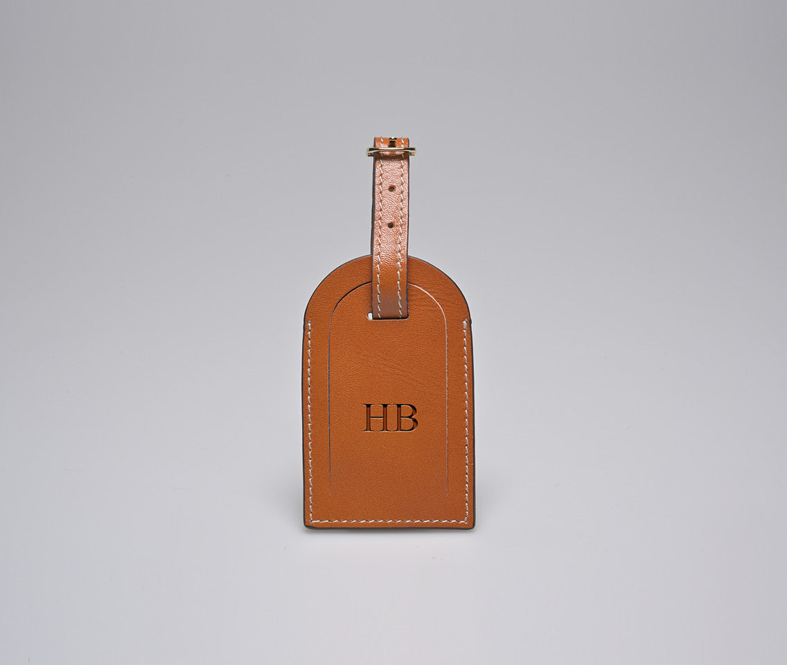 Premium Smooth Leather Luggage Tag for Travelers